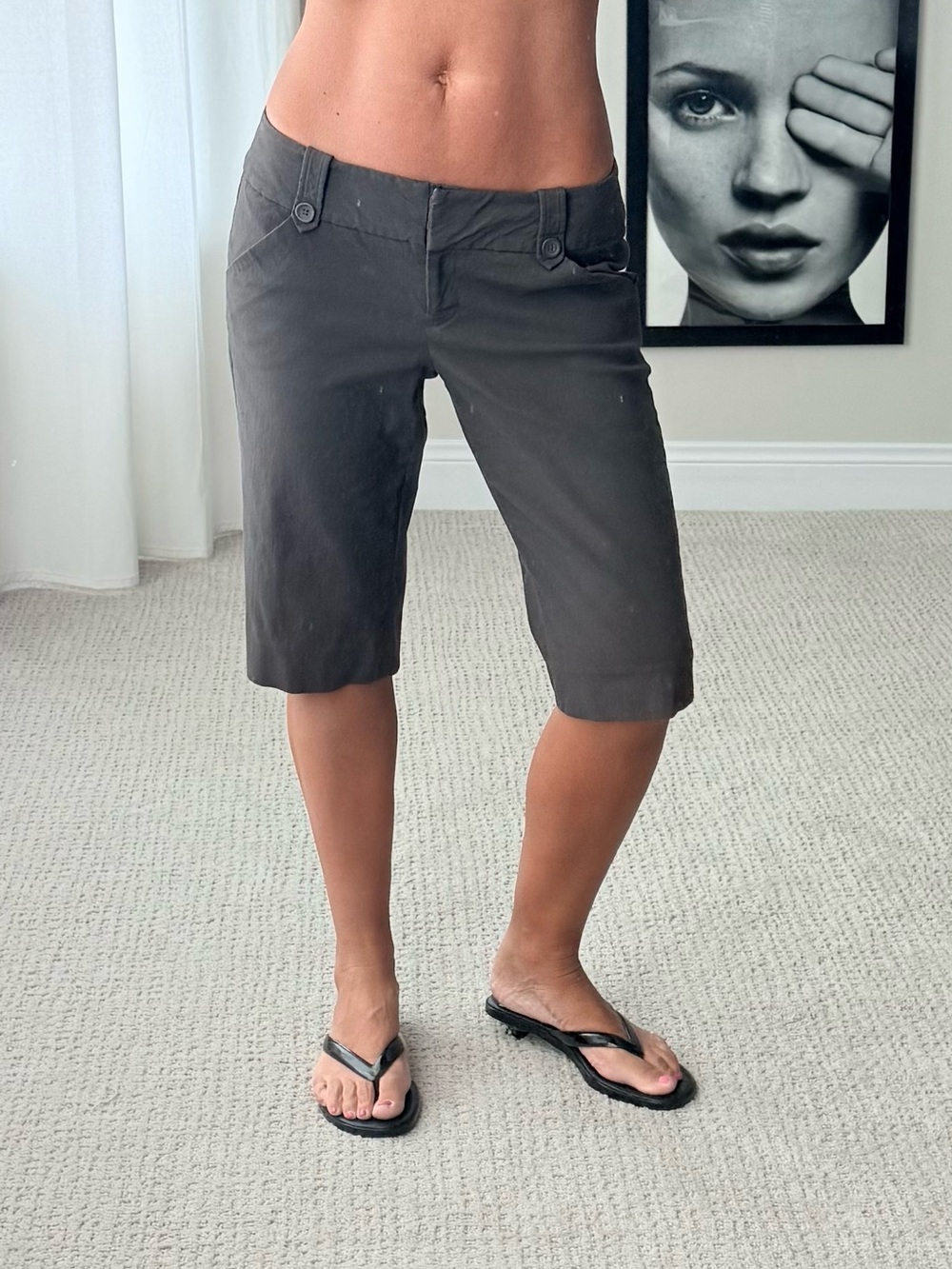 Y2K low rise The Limited Brown Knee-Length Bermuda Shorts